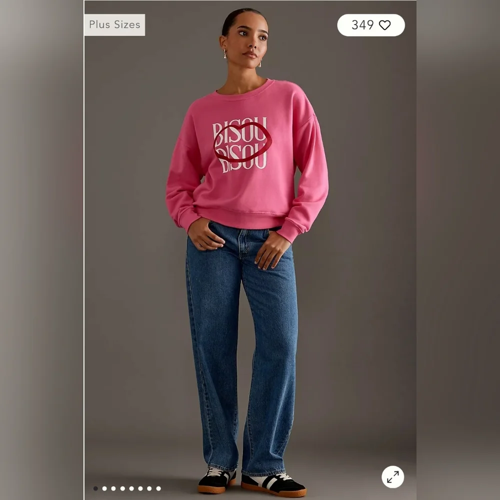 NWT 💋 💋 Bisou Bisou Sweatshirt by Jordan Nickson, size XS - Picture 9 of 13